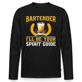 Bartender Mixologist Bartender - Männer Premium Bio Langarmshirt - Schwarz - Vorne - Nico (187cm)