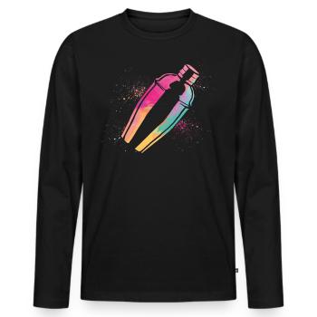 Bartender Mixologist Watercolors - Männer Premium Bio Langarmshirt - Schwarz - Vorne - Nico (187cm)
