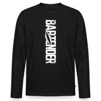 Bartender Mixologist Bartender - Männer Premium Bio Langarmshirt - Schwarz - Vorne - Nico (187cm)