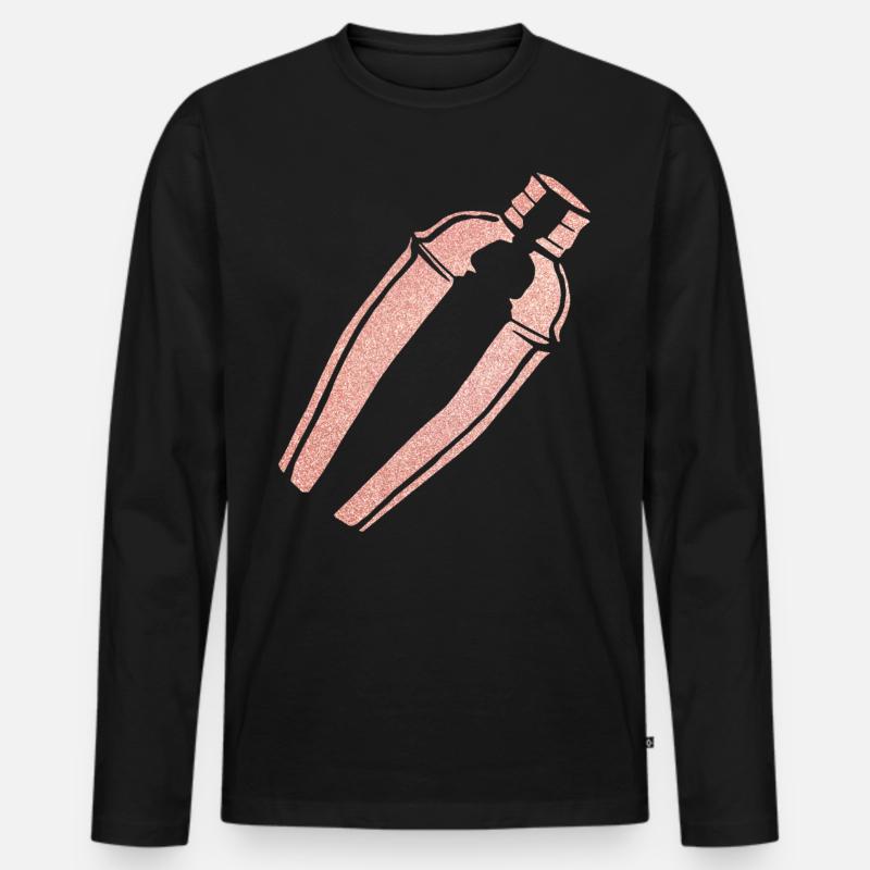 Bartender Mixologist Shaker - Männer Premium Bio Langarmshirt - Schwarz