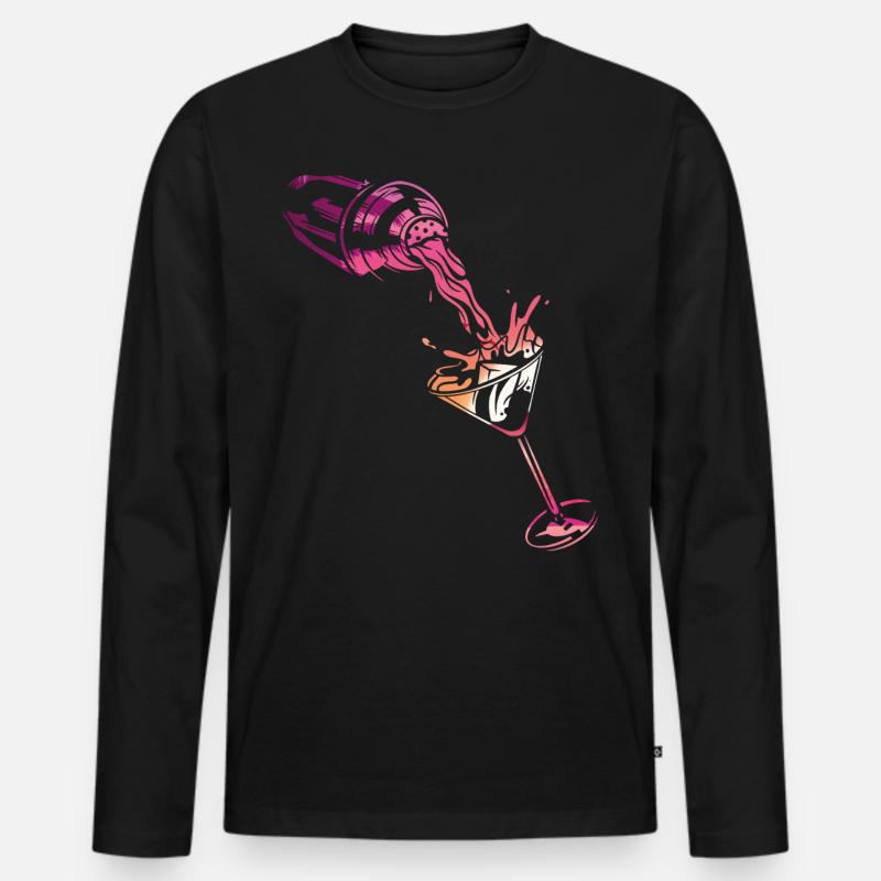 Bartender Mixologist Shaker Sunset - Männer Premium Bio Langarmshirt - Schwarz