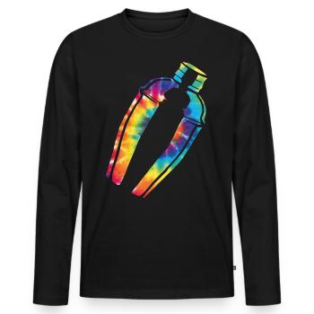 Bartender Mixologist Tie Dye - Men's Premium Organic Long Sleeve Shirt - black - Front - Nico (187cm)