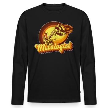 Bartender Mixologist Retro Vintage - Men's Premium Organic Long Sleeve Shirt - black - Front - Nico (187cm)