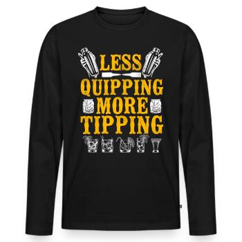 Bartender Mixologist Less Quipping - Männer Premium Bio Langarmshirt - Schwarz - Vorne - Nico (187cm)
