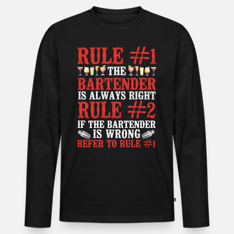 Bartender Mixologist Rule #1 The - Männer Premium Bio Langarmshirt - Schwarz