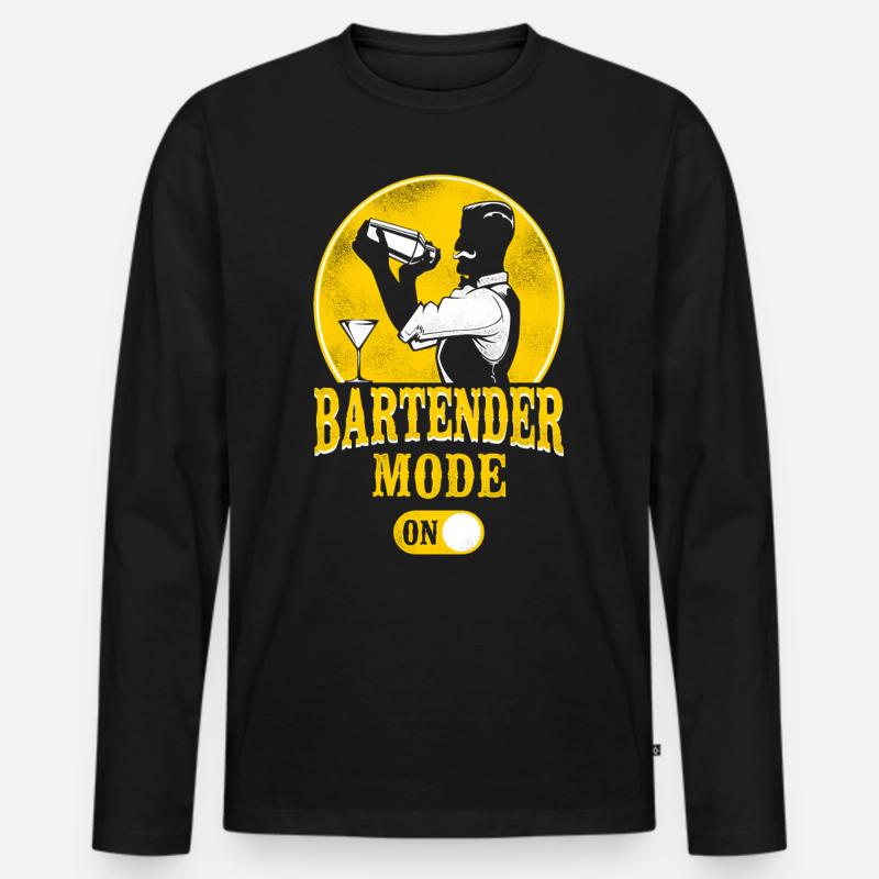 Bartender Mixologist Bartender - Männer Premium Bio Langarmshirt - Schwarz