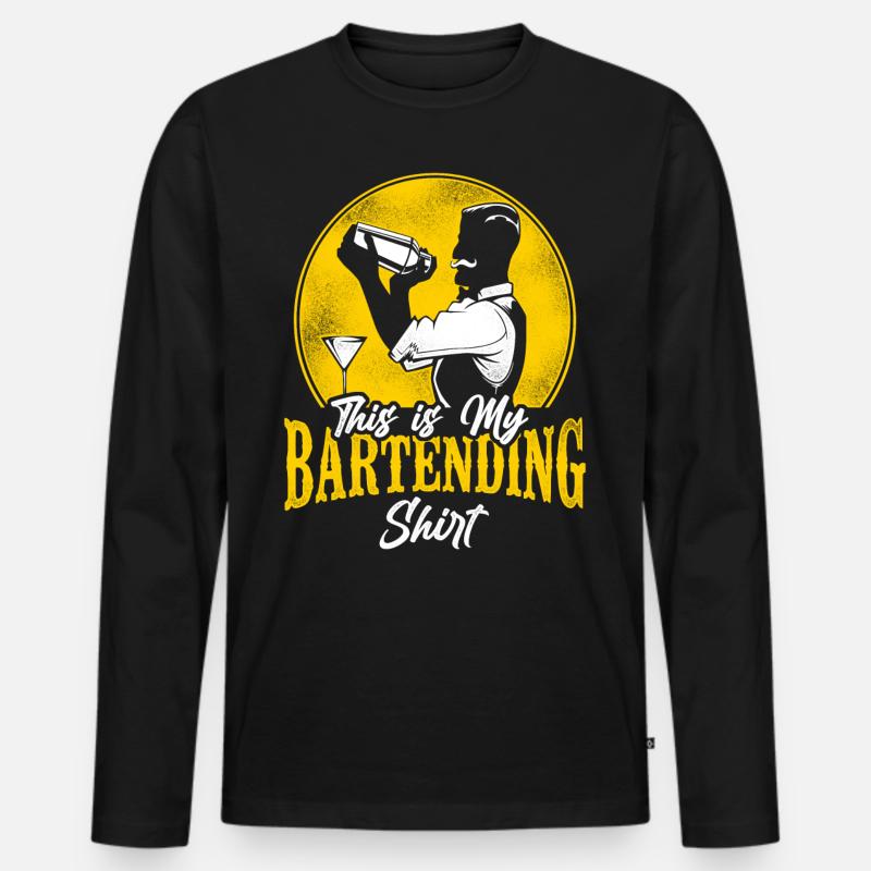 Bartender Mixologist This Is My - Männer Premium Bio Langarmshirt - Schwarz