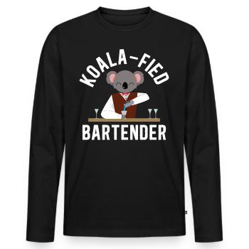 Bartender Mixologist Koala - Männer Premium Bio Langarmshirt - Schwarz - Vorne - Nico (187cm)