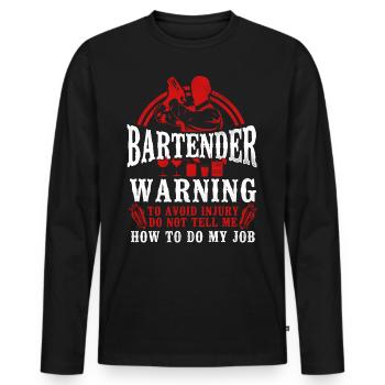 Bartender Mixologist Bartender - Men's Premium Organic Long Sleeve Shirt - black - Front - Nico (187cm)