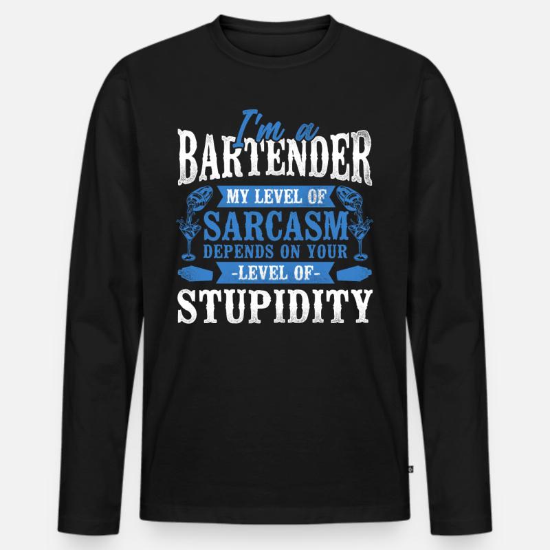 Bartender Mixologist I'm A - Männer Premium Bio Langarmshirt - Schwarz