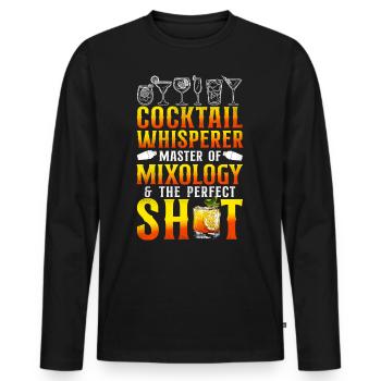 Bartender Mixologist Cocktail - Männer Premium Bio Langarmshirt - Schwarz - Vorne - Nico (187cm)