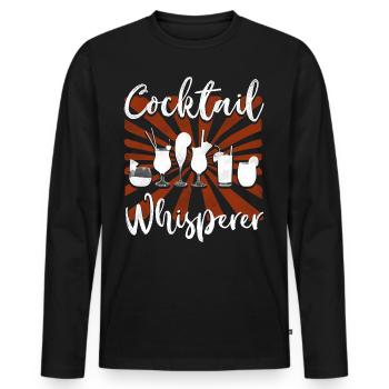 Barman Mixologue Cocktail - T-shirt manches longues Premium bio Homme - noir - Devant - Nico (187cm)