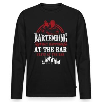 Bartender Mixologist Bartending - Männer Premium Bio Langarmshirt - Schwarz - Vorne - Nico (187cm)