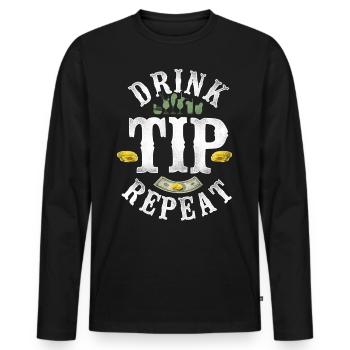 Bartender Mixologist Drink Tip - Männer Premium Bio Langarmshirt - Schwarz - Vorne - Nico (187cm)