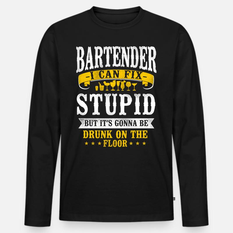 Bartender Mixologist Bartender I - Männer Premium Bio Langarmshirt - Schwarz