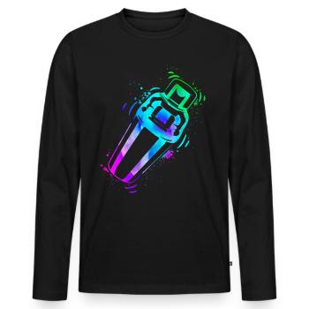 Bartender Mixologist Watercolors - Men's Premium Organic Long Sleeve Shirt - black - Front - Nico (187cm)