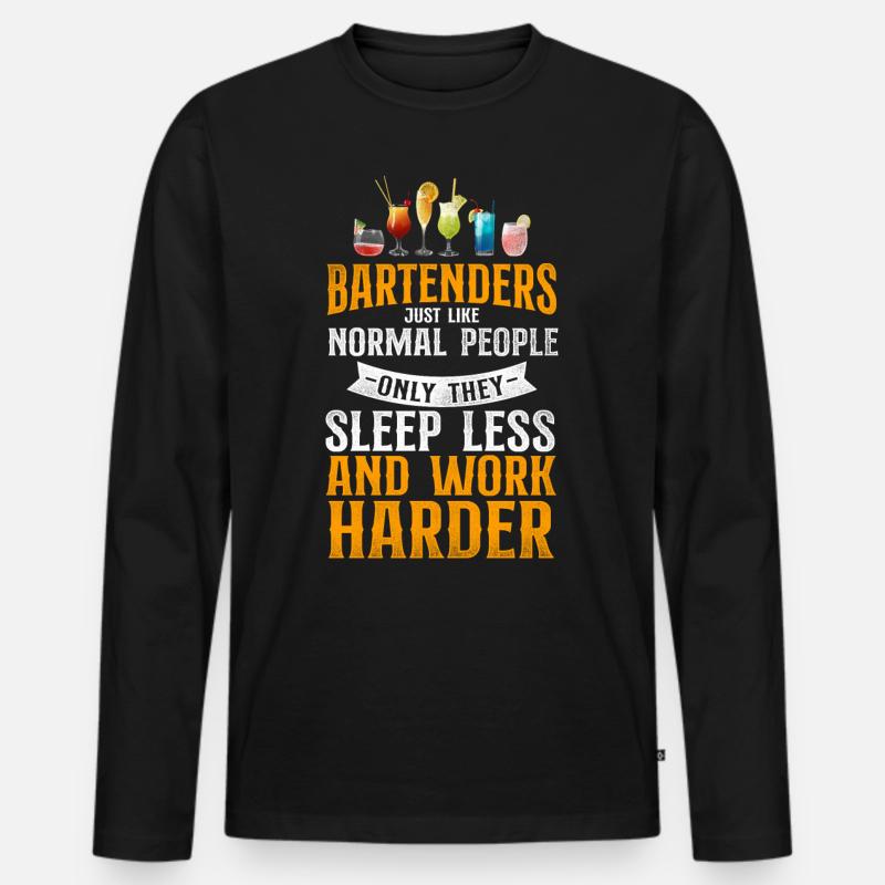Bartender Mixologist Bartenders - Männer Premium Bio Langarmshirt - Schwarz