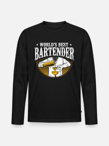 Bartender Mixologist World's Best - Men's Premium Organic Long Sleeve Shirt - black