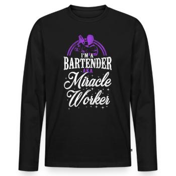Bartender Mixologist Bartender - Männer Premium Bio Langarmshirt - Schwarz - Vorne - Nico (187cm)