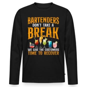 Bartender Mixologist Bartenders - Männer Premium Bio Langarmshirt - Schwarz - Vorne - Nico (187cm)