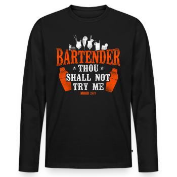Bartender Mixologist Bartender - Men's Premium Organic Long Sleeve Shirt - black - Front - Nico (187cm)