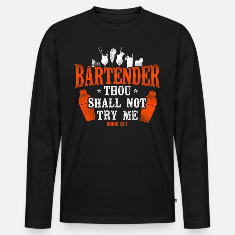 Bartender Mixologist Bartender - Männer Premium Bio Langarmshirt - Schwarz
