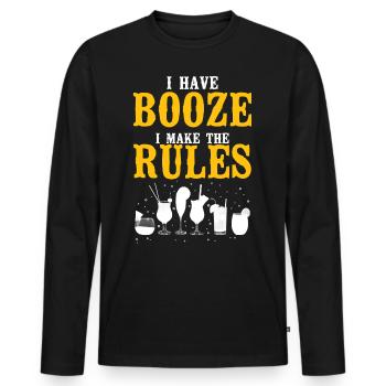 Barman mixologue j’ai le - T-shirt manches longues Premium bio Homme - noir - Devant - Nico (187cm)