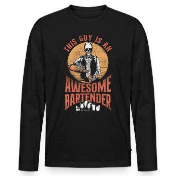 Bartender Mixologist This Guy Is - Men's Premium Organic Long Sleeve Shirt - black - Front - Nico (187cm)