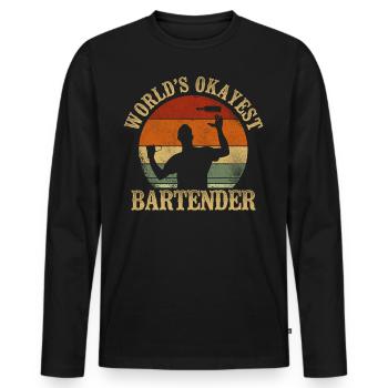 Barman Mixologue World’s - T-shirt manches longues Premium bio Homme - noir - Devant - Nico (187cm)