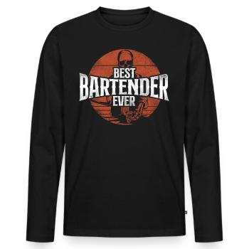 Bartender Mixologist Best - Men's Premium Organic Long Sleeve Shirt - black - Front - Nico (187cm)