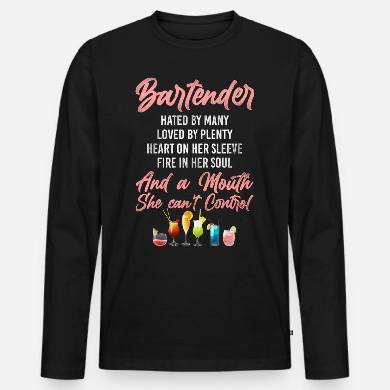 Bartender Mixologist Bartender - Männer Premium Bio Langarmshirt - Schwarz