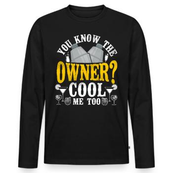 Bartender Mixologist You Know The - Men's Premium Organic Long Sleeve Shirt - black - Front - Nico (187cm)