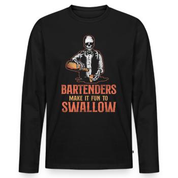 Bartender Mixologist Bartenders - Men's Premium Organic Long Sleeve Shirt - black - Front - Nico (187cm)