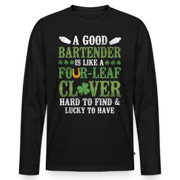 Bartender Mixologist St Patricks - Männer Premium Bio Langarmshirt - Schwarz - Vorne - Nico (187cm)