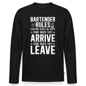 Bartender Mixologist Bartender - Men's Premium Organic Long Sleeve Shirt - black - Front - Nico (187cm)