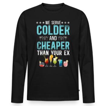Bartender Mixologist We Serve - Männer Premium Bio Langarmshirt - Schwarz - Vorne - Nico (187cm)