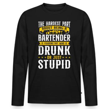 Bartender Mixologist The Hardest - Men's Premium Organic Long Sleeve Shirt - black - Front - Nico (187cm)