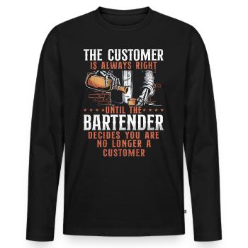 Bartender Mixologist The Customer - Männer Premium Bio Langarmshirt - Schwarz - Vorne - Nico (187cm)