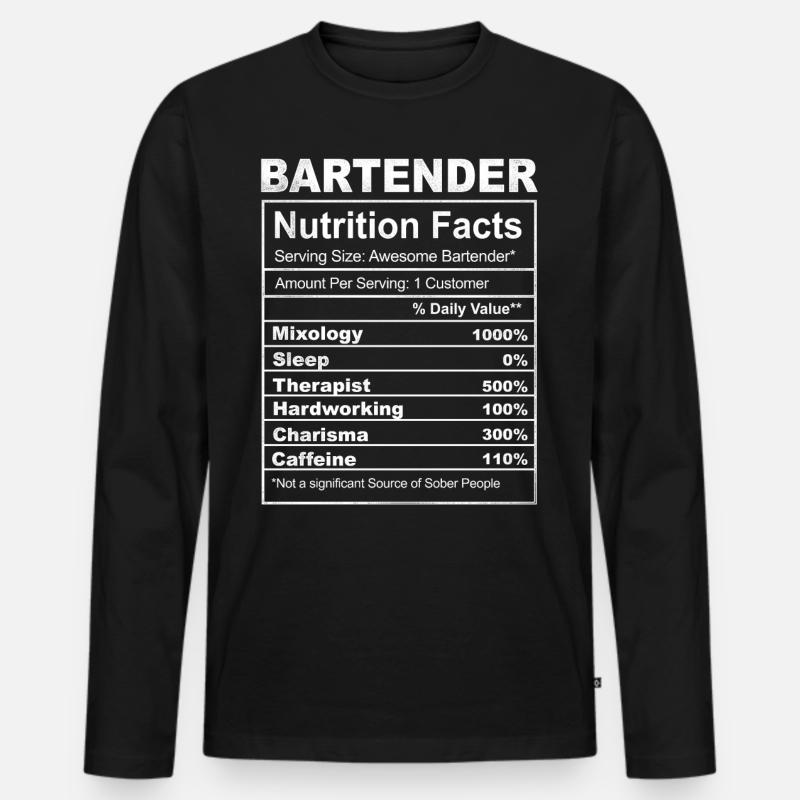 Bartender Mixologist Bartender - Männer Premium Bio Langarmshirt - Schwarz