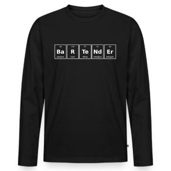 Barman Mixologue Elements - T-shirt manches longues Premium bio Homme - noir - Devant - Nico (187cm)