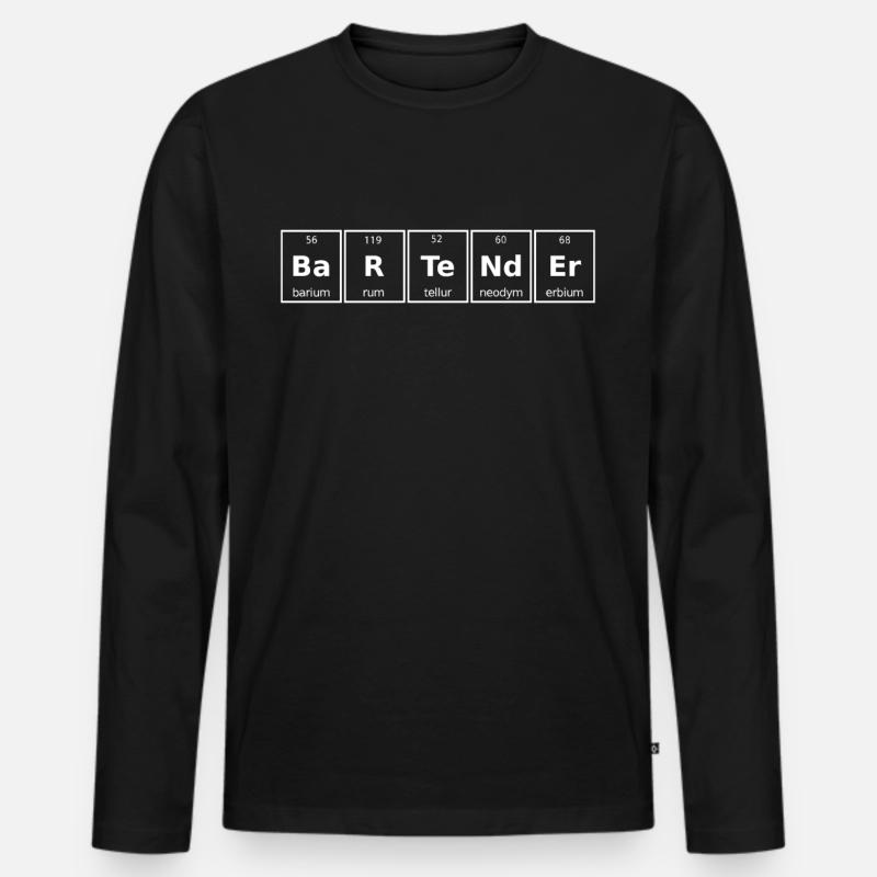 Bartender Mixologist Elements - Männer Premium Bio Langarmshirt - Schwarz