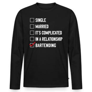 Bartender Mixologist Single - Männer Premium Bio Langarmshirt - Schwarz - Vorne - Nico (187cm)