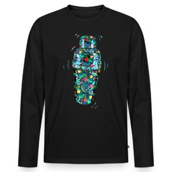 Bartender Mixologist Floral - Männer Premium Bio Langarmshirt - Schwarz - Vorne - Nico (187cm)