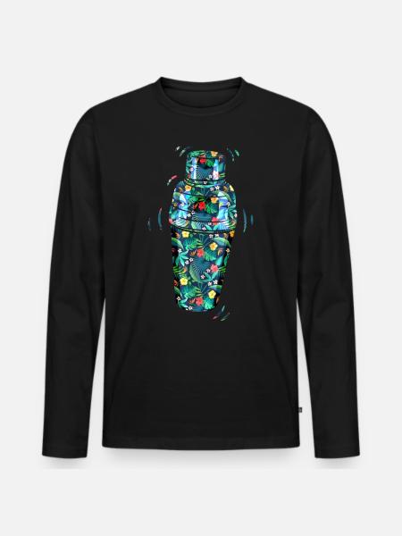 Bartender Mixologist Floral - Männer Premium Bio Langarmshirt - Schwarz