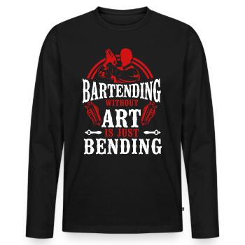 Bartender Mixologist Bartending - Männer Premium Bio Langarmshirt - Schwarz - Vorne - Nico (187cm)