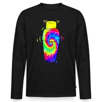 Bartender Mixologist Tie Dye - Men's Premium Organic Long Sleeve Shirt - black - Front - Nico (187cm)