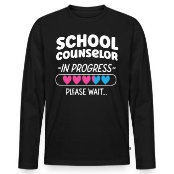 Conseiller scolaire Conseiller scolaire - T-shirt manches longues Premium bio Homme - noir - Devant - Nico (187cm)