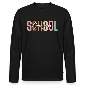 Conseiller scolaire Conseiller scolaire - T-shirt manches longues Premium bio Homme - noir - Devant - Nico (187cm)