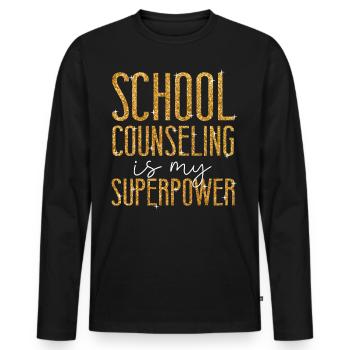 Conseiller scolaire Conseil scolaire - T-shirt manches longues Premium bio Homme - noir - Devant - Nico (187cm)