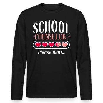 Conseiller scolaire Conseiller scolaire - T-shirt manches longues Premium bio Homme - noir - Devant - Nico (187cm)